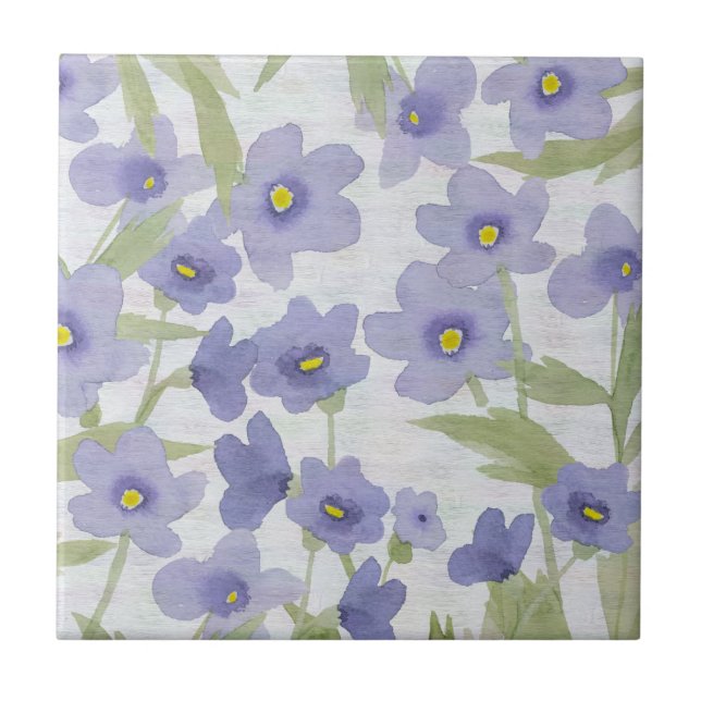 Glöm mig-inte blommor mönster kakelplatta (Framsidan)