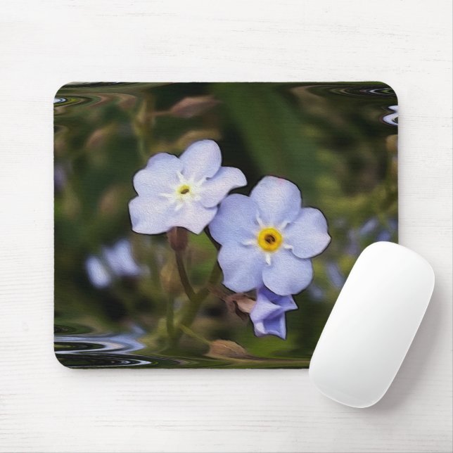 Glöm mig inte blommor musmatta (Med mus)