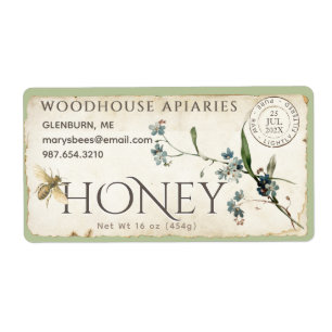 Glöm mig - inte blommor - poststämpel för bihonung fraktsedel