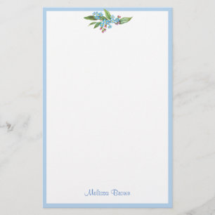 Glöm mig-Inte Bouquet Blåa blommor Cute Brevpapper
