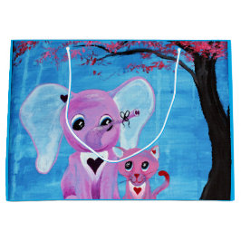 Glöm mig inte Cute Elephant Cat Cherry Blommar Art