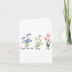 Glöm mig inte Daisy Tulip Tee Kort