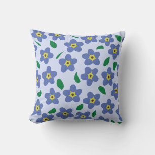 Glöm mig inte Dekorativ kudde, Blommigt Pillow, Fl Kudde