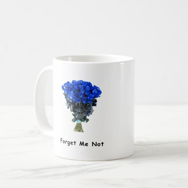 Glöm mig Inte Elegant Blå Ro-kaffe Kaffemugg (Framsida vänster)