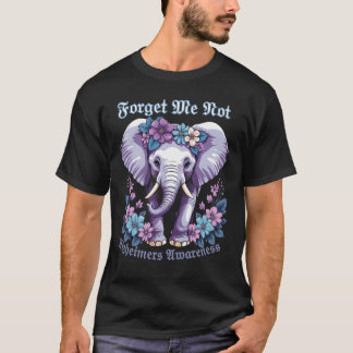 Glöm mig Inte Elephant Alzheimers medvetenhet T Shirt
