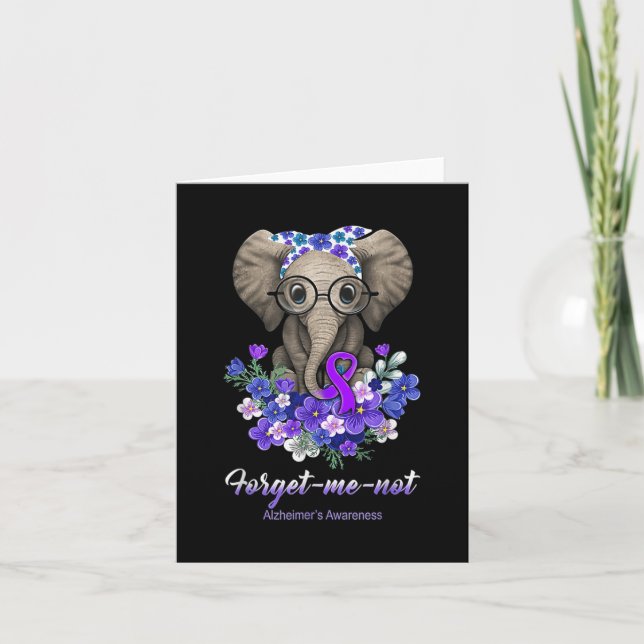 Glöm mig inte Elephant Flowers Heimerheimer Brain Kort (Framsida)