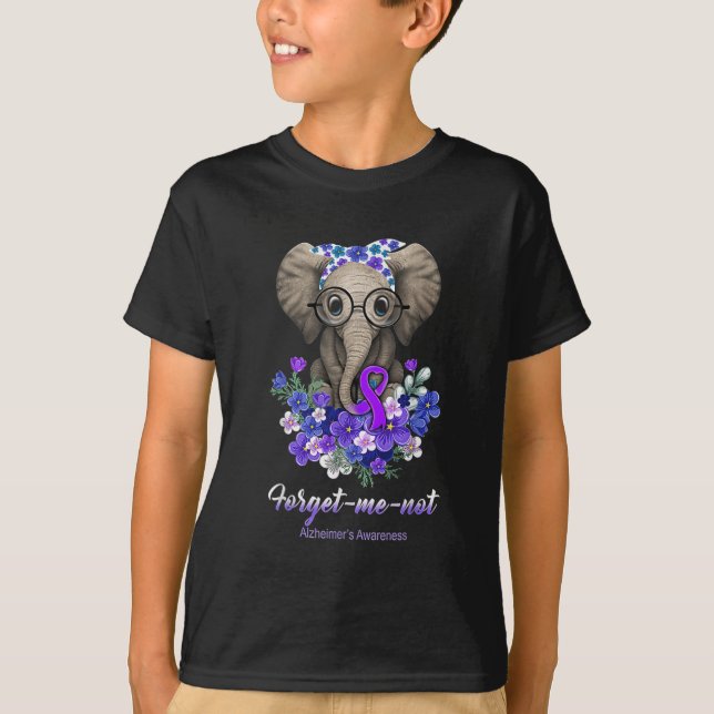 Glöm mig inte Elephant Flowers Heimerheimer Brain T Shirt (Framsida)