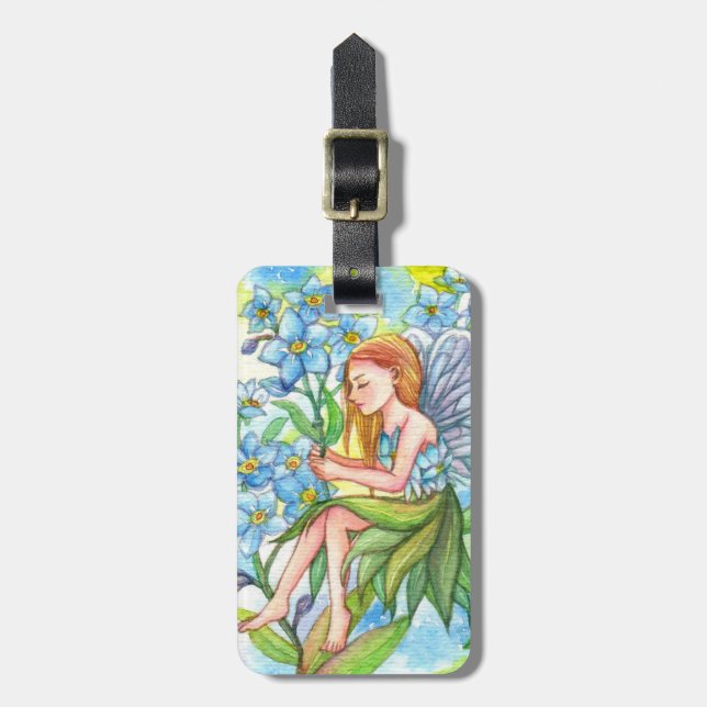 Glöm mig-Inte Fairy Bagagebricka (Vertikal Framsida)