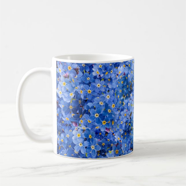 Glöm mig inte Flower Mönster Kaffemugg (Vänster)