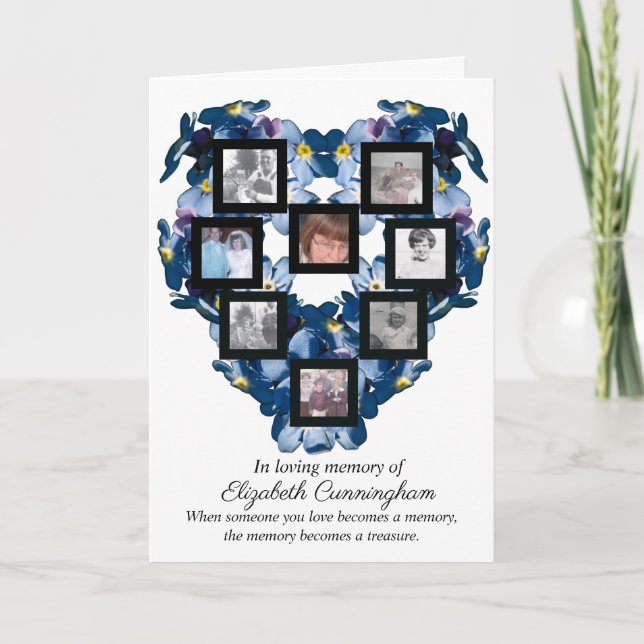 Glöm mig inte Heart Memory Treasure Sympathy Kort (Framsida)