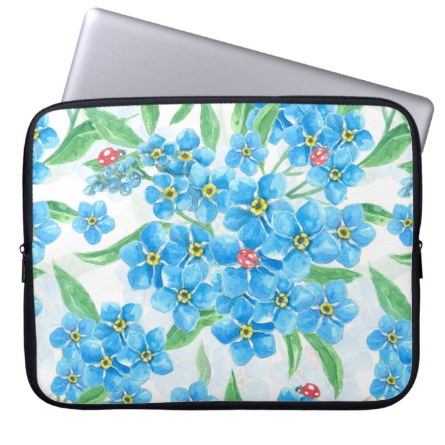 Glöm mig inte, inte sömlös mönster laptop fodral (Framsidan)