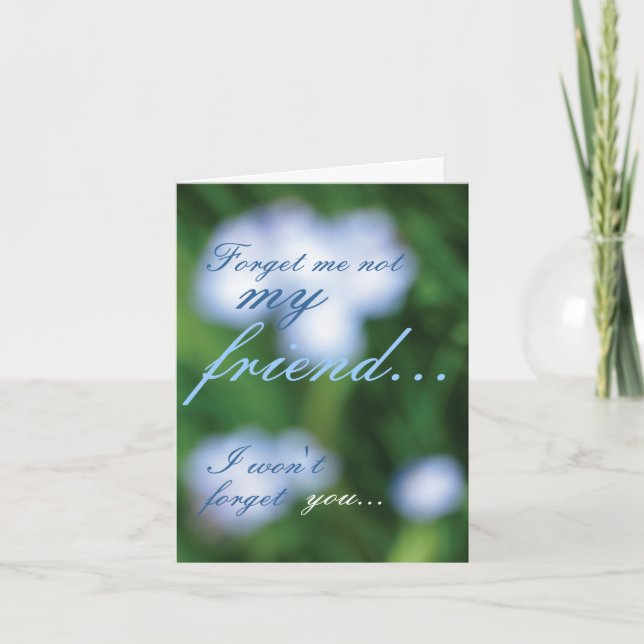 Glöm mig inte…, Kort (Framsida)