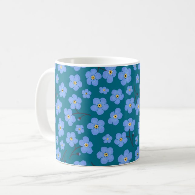 Glöm mig inte mönster kaffemugg (Framsida vänster)
