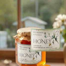 Glöm mig - inte parchment bi honung postmark 3 x 2 mat etiketter