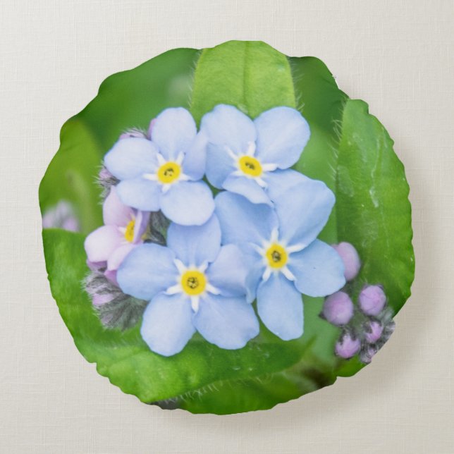 Glöm mig-inte rund kudde (Baksidan)