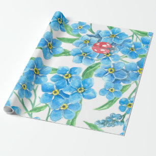Glöm mig, inte sömlöst blommönster presentpapper