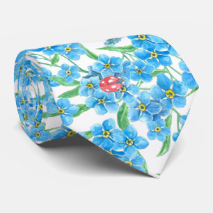 Glöm mig, inte sömlöst blommönster slips
