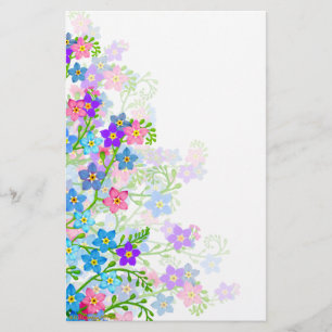 Glöm mig inte trädgårds- blommabrevpapper brevpapper