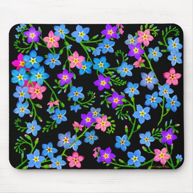 Glöm mig inte trädgårds- blommor Mousepad Musmatta (Framsidan)