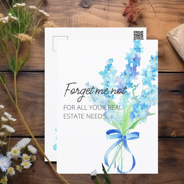Glöm mig inte Vår Real Gods Marknadsföring Vykort (Forget me not real estate marketing postcards)