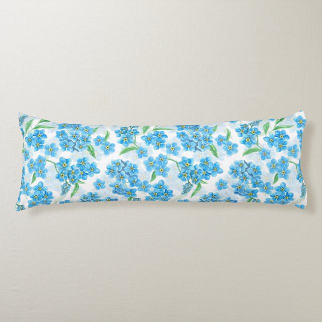 Glöm mig inte vattenfärgblommor kroppskudde (Framsidan)