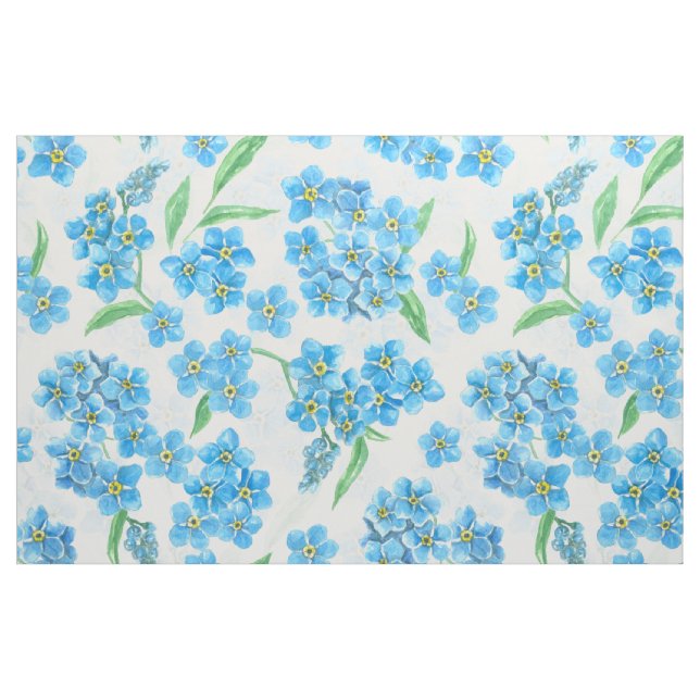 Glöm mig inte vattenfärgblommor tyg (Fat Quarter)