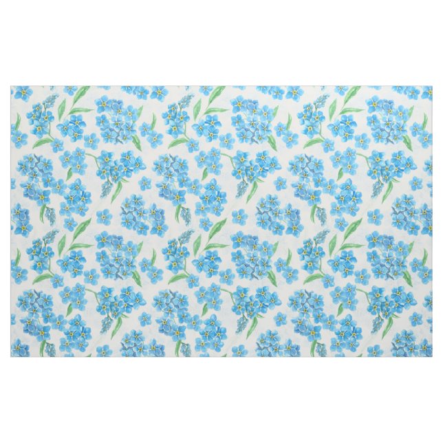 Glöm mig inte vattenfärgblommor tyg (Fat Quarter)