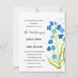 Glöm mig inte vattenfärgen Blommigt Bröllop Inbjudningar