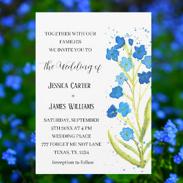 Glöm mig inte vattenfärgen Blommigt Bröllop Inbjudningar