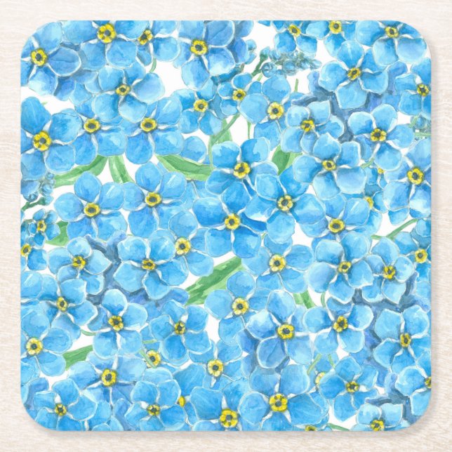 Glöm mig inte vattenfärgen underlägg papper kvadrat (Framsidan)