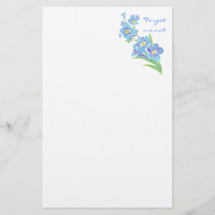 Glöm mig inte, Watercolor Blomsterträdgård Brevpapper
