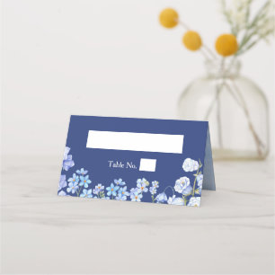 Glöm mig Nots Blommigt Royal Blue Bröllop Bord Placeringskort
