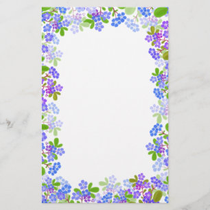Glöm mig Nots blommigtbrevpapper Brevpapper