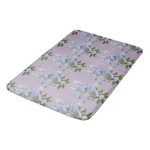 Glöm mig och Foliage på Lavender Background Badrumsmatta