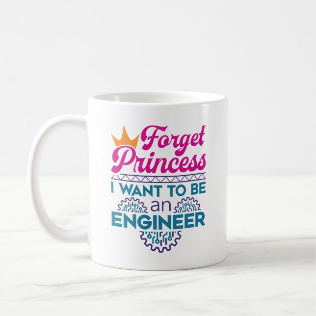 Glöm Princess jag vill vara Ingenjör Kaffemugg (Vänster)