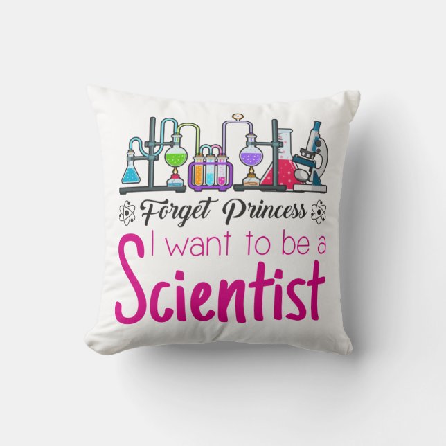 Glöm Princess jag vill vara vetenskapsman Kudde (Framsida)