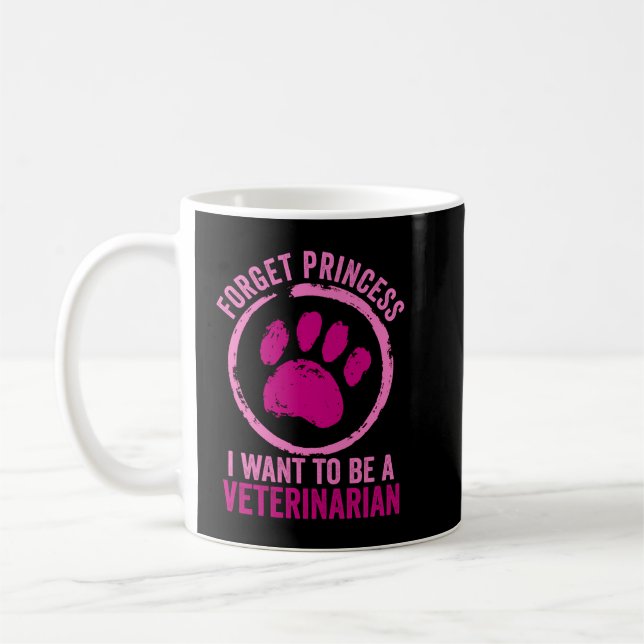 Glöm Princess jag vill vara veterinär Kaffemugg (Vänster)