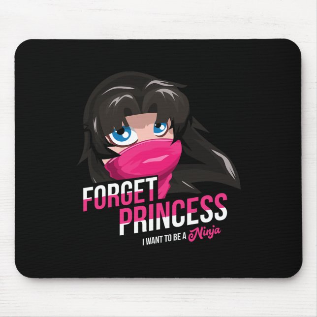 Glöm Princess Real Life Black Ninja Karate Älskare Musmatta (Framsidan)