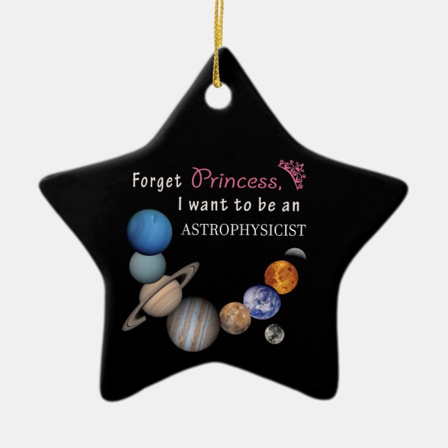 Glöm prinsessa - astrofysiker julgransprydnad keramik (Framsidan)