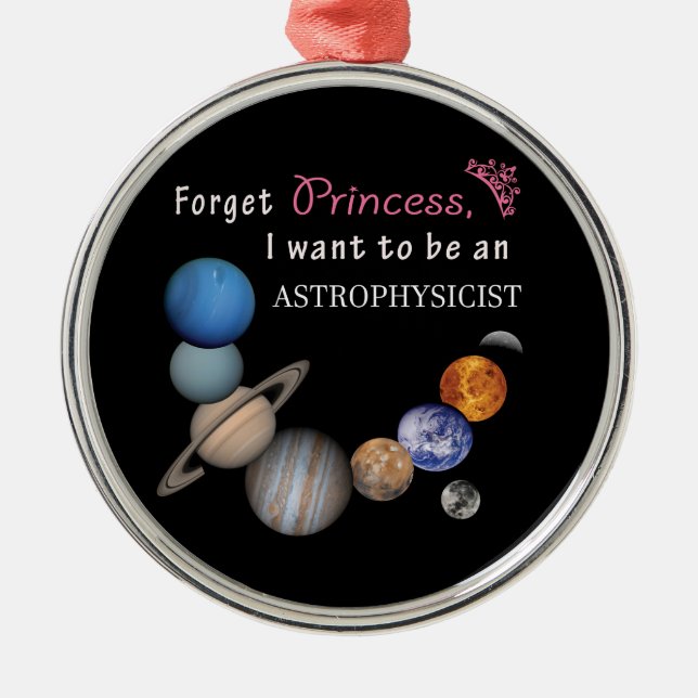 Glöm prinsessa - astrofysiker julgransprydnad metall (Framsidan)