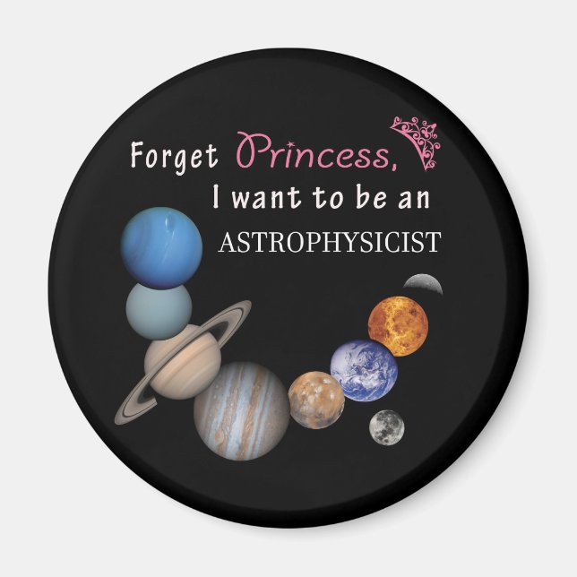 Glöm prinsessa - astrofysiker magnet (Framsidan)