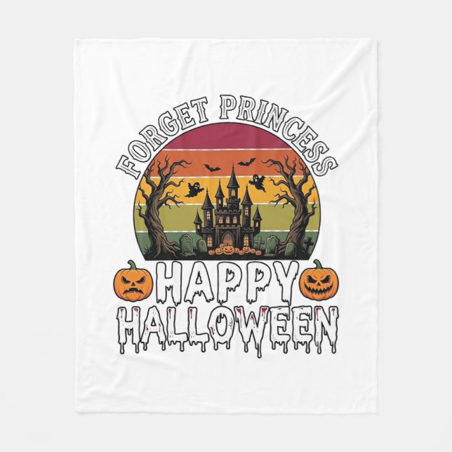 Glöm Prinsessa Glad Halloween Spökhus Pump Fleecefilt (Framsidan)
