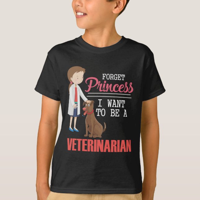 Glöm prinsessan Veterinarian Girl Djurälskare Anim T Shirt (Framsida)