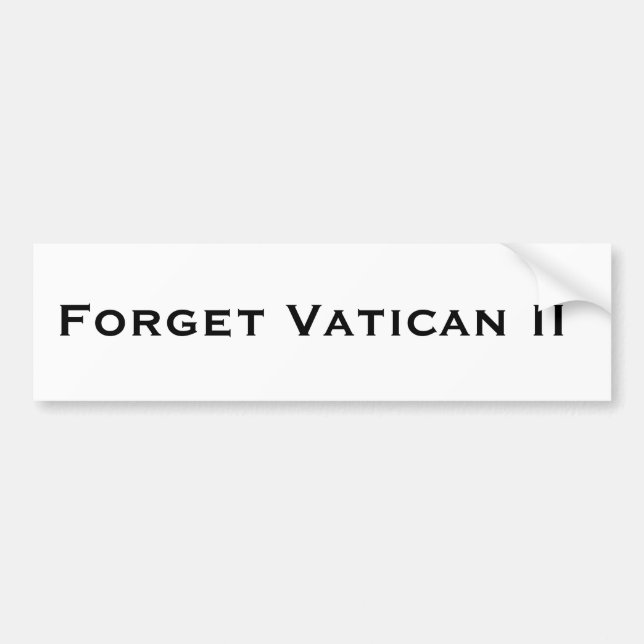 Glöm Vatican II Bildekal (Framsidan)
