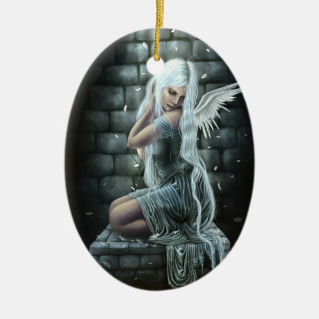 "Glömd" prydnad Julgransprydnad Keramik (Framsidan)