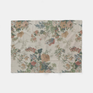Glömd Trädgård Vintage Blommor Fleecefilt