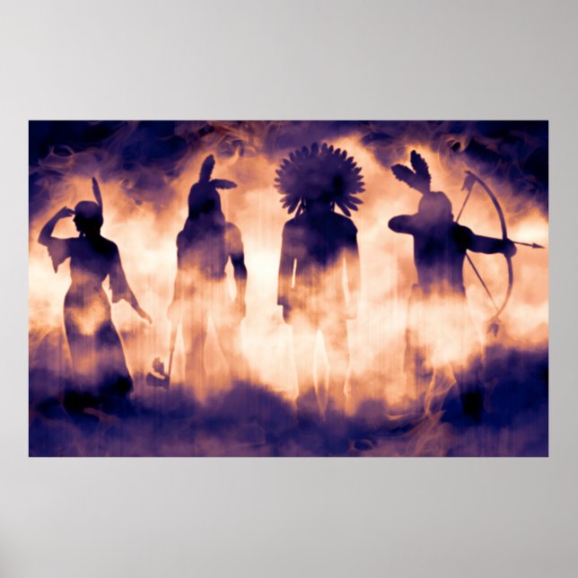 Glömda inhemska amerikanska krigare som kommer frå poster (Framsidan)