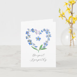 Glömm mig ej blomma kärlek hjärta Sympati Kort