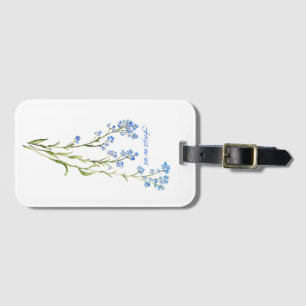 Glömm mig inte Anpassad akvarell trädgårdsblomma Bagagebricka