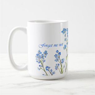 Glömm mig inte Anpassad akvarell trädgårdsblomma Kaffemugg